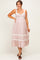 Dusty Pink Lace Floral Tie Back Maternity Midi Dress