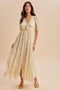Daffodil Floral Button Down Front TieMaxi Dress