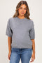 Heather Grey Basic Maternity Short Sleeve Sweater Top
