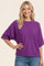Purple Oversized Short Sleeve Sweater Top