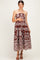 Chocolate Damask Strapless Maternity Midi Dress