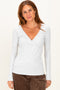 Heather Grey Fitted Long Sleeve Wrap/ Nursing Top