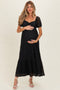 Black Lace Maternity Maxi Dress