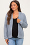 Grey Chunky Waffle Knit Maternity Open Cardigan
