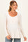 Cream Scoop Neck Button Front Long Sleeve Babydoll Maternity Top