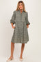 Dark Green Floral Button Down Maternity Shirt Dress