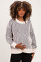 Navy Two Tone Oversized Maternity Sweater