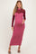Dark Mauve Ribbed Knit Mock Neck Long Sleeve Maternity Maxi Dress