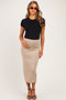 Pebble Ribbed Sweater Maternity Midi Skirt