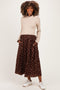 Mocha Floral Sweater Contrast Maternity Midi Dress
