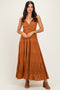 Desert Lace Accent V-Neck Tiered Maxi Dress
