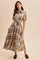 Dark Olive Plaid Button Down Midi Dress