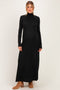 Black Turtleneck Long Sleeve Maternity Maxi Dress