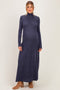 Navy Turtleneck Long Sleeve Maternity Maxi Dress