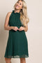 Hunter Green Chiffon High Neck Maternity Dress