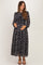 Black Floral Tie Neck Maternity Maxi Dress