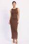 Chocolate Brown Lace Sleeveless Maxi Dress