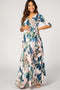 PinkBlush Light Pink Floral Sash Tie Maternity/Nursing Dress