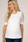 White Mesh Sleeve Maternity Top
