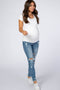 Blue Distressed Maternity Jeans
