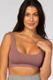 Mauve Ribbed Squared Neck Bralette