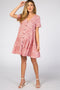 Red Floral Ruffle Tiered Button Front Maternity Dress
