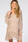 Cream Floral Chiffon Ruffle Hem Maternity Dress