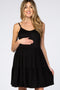 Black Tiered Maternity Tank Dress
