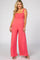 Coral Sleeveless Wide Leg Maternity Jumpsuit