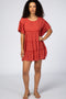 Rust Tiered Mini Dress