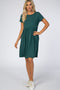 Forest Green Short Sleeve Babydoll Dress