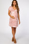 Mauve Tie Dye V-Neck Round Hem Maternity Dress