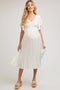 Ivory Smocked Ruffle Maternity Dress