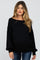 Black Boat Neck Bubble Sleeve Maternity Sweater