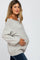 Grey Boat Neck Bubble Sleeve Maternity Sweater