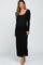 Black Ribbed Long Sleeve Maxi Dress