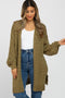 Olive Pointelle Knit Cardigan