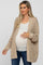 Beige Cuff Sleeve Maternity Cardigan
