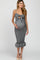 Black Gingham Print Smocked Fitted Self-Tie Maternity Midi Dress