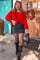 Red V-Neck Soft Sweater