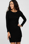Black Knit Long Sleeve Dress