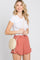 Salmon Ruffle Hem Shorts