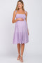Lavender Smocked Shoulder Tie Maternity Dress