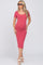 Coral Fitted Maternity Midi Dress