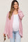 Pink Lightweight Sheer Button Down Blouse