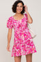 Fuchsia Floral Tiered Dress