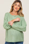 Mint Green Open Knit Button Front Maternity Sweater
