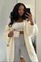 Cream Cable Knit Front Pocket Cardigan