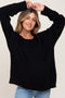 Black Ribbed Trim Maternity Sweater