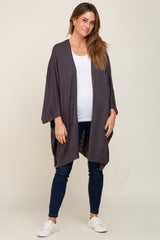 Charcoal Knit Open Front Maternity Cardigan